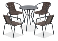 Balkonový nábytek Simple 4+1 hnědý - FOCUS GARDEN