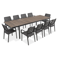 Zahradní nábytek PORTO 10+1 GRAPHITE/BL ASHWOOD 200-280cm - KETER