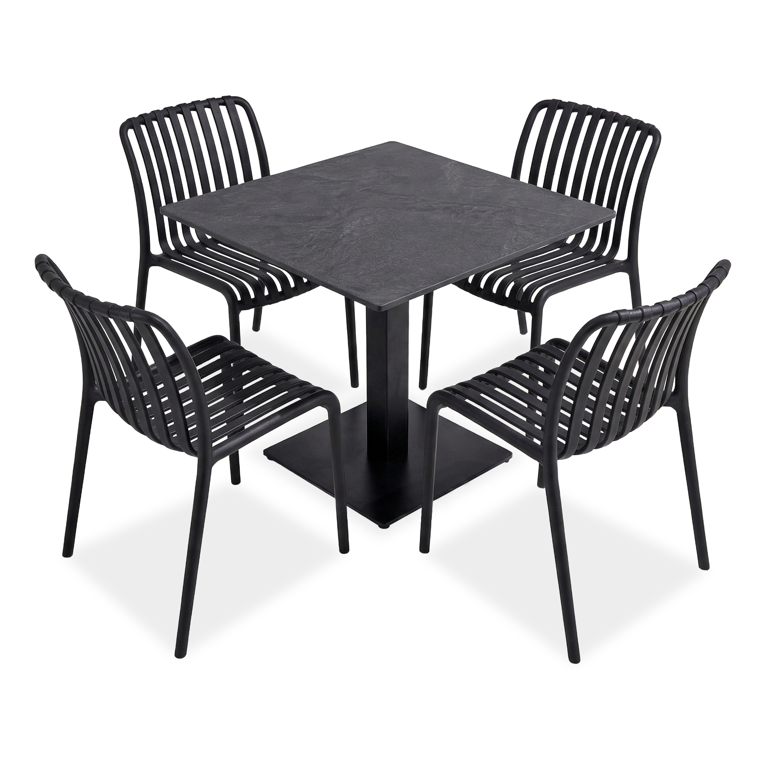 Zahradní nábytek RIVIO/VENA 80 + RONA LIGHT Black – Bjørkka