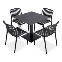 Zahradní nábytek RIVIO/VENA 80 + RONA LIGHT Black – Bjørkka