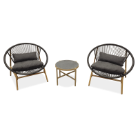 Sada zahradního nábytku GALLA 2+1 Dark Grey - Bjørkka