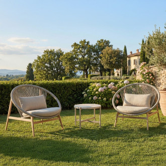 Sada zahradního nábytku GALLA 2+1 Light Beige - Bjørkka