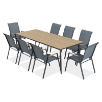 Zahradní jídelní sestava NOVA DINING 8+1 tmavě šedá - Bjørkka