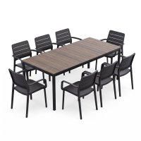 Jídelní set PORTO 200 8+1 Graphite Black Walnut - Keter