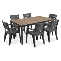 Jídelní set JULIE/PORTO 160 6+1 Graphite Black Ashwood - Keter