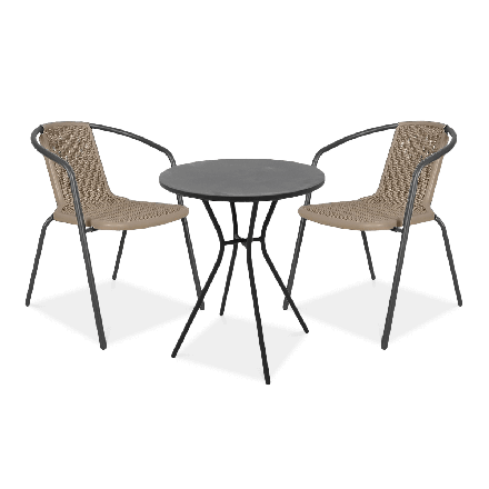 Jednoduchý zahradní set SIMPLE 2+1 cappucino - FOCUS GARDEN