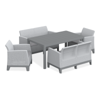 Zahradní sestava SCANDI DINING FIESTA Ash Grey-Storm Grey / Light Grey - Keter