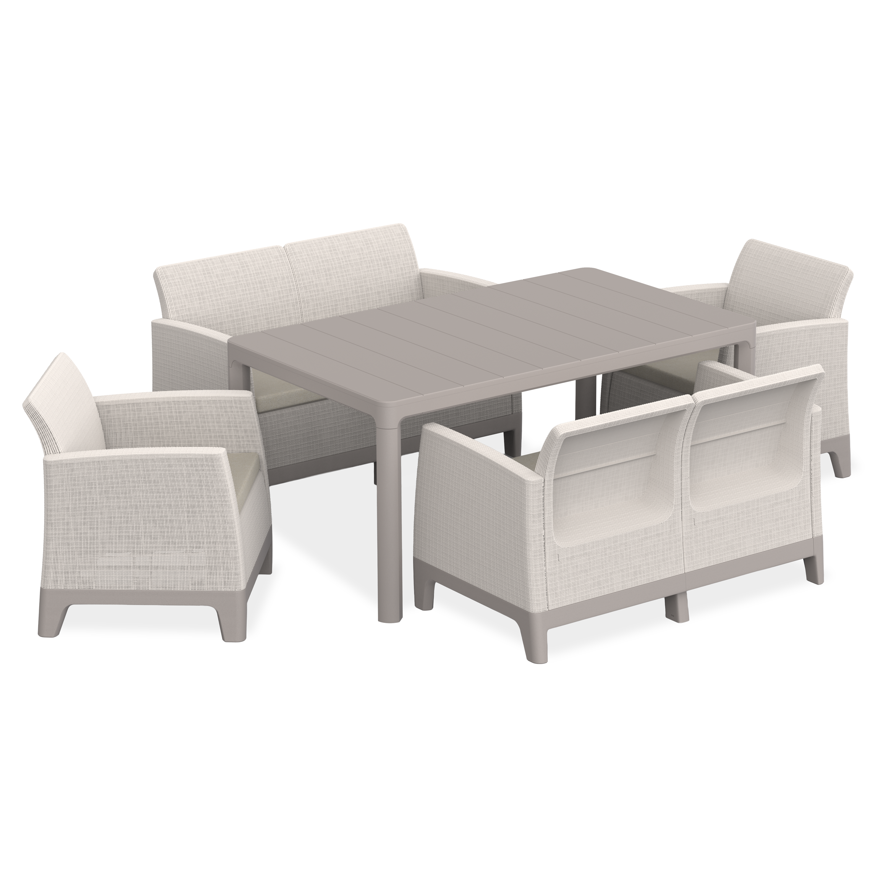Zahradní sestava SCANDI DINING FIESTA Pebble Grey-Soft Beige / Oat - Keter