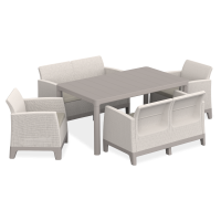 Zahradní sestava SCANDI DINING FIESTA Pebble Grey-Soft Beige / Oat - Keter