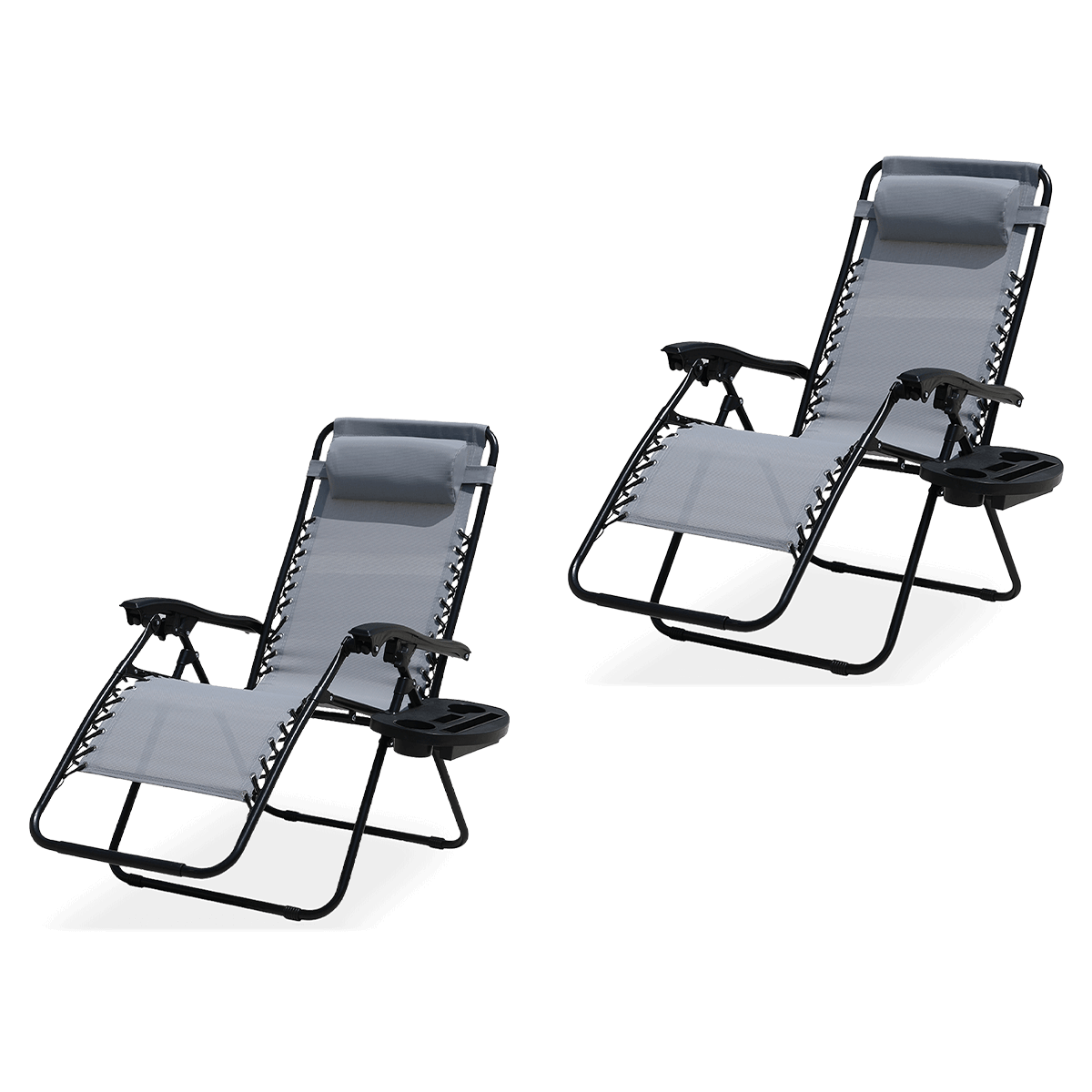 Sada skládacích lehátek LAGUNA Světle šedá 2 ks – Focus Garden