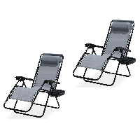 Sada skládacích lehátek LAGUNA Světle šedá 2 ks – Focus Garden