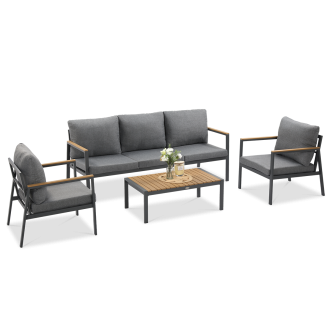 Sada zahradního nábytku EDISON CAFFE Dark Grey - Focus Garden