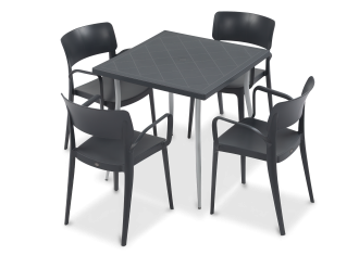 Zestaw mebli ogrodowych panora 4 plus 1 Anthracite Novussi