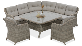 Technorattanová rohová pohovka SAVONA béžová