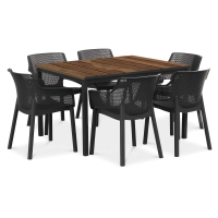 Zahradní set ELISA/PORTO 160 cm Graphite Walnut Black Steel – Keter