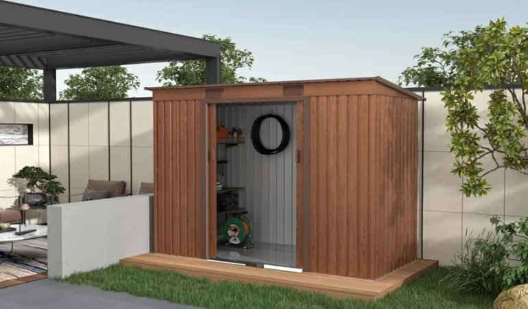 Zahradn&iacute; domek OREGON 261 x 121 cm Walnut &ndash; Hardmaister
