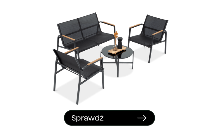 zestaw mebli ogrodowych w kolorze czarnym 