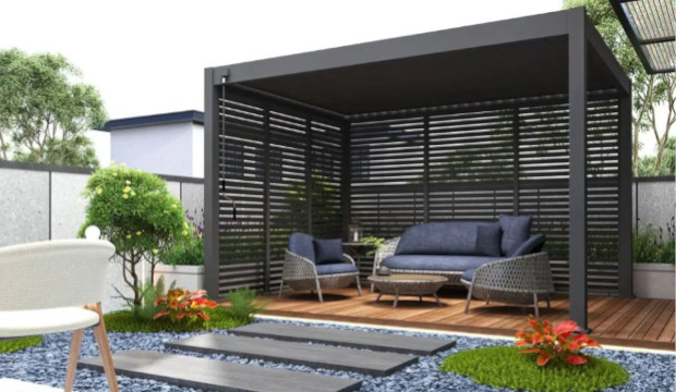 Pergola ogrodowa na taras ELEGANCE 3x4 Anthracite - w aranžaci 