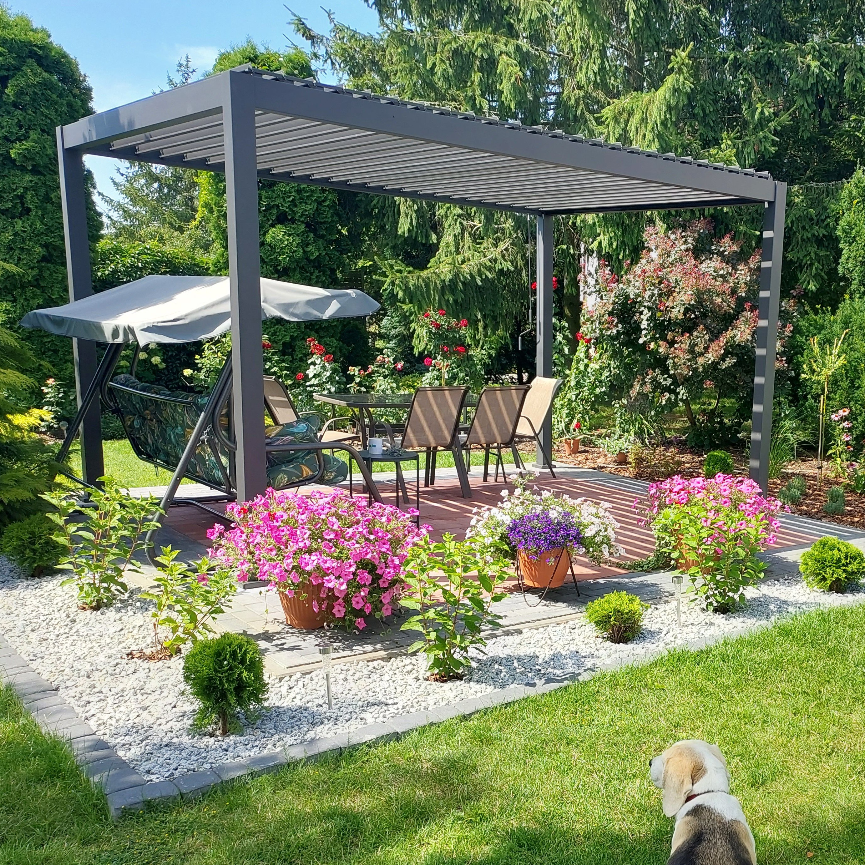 Hliníková pergola Gutroof Premium 3x4 m antracit fotografie realizace 5