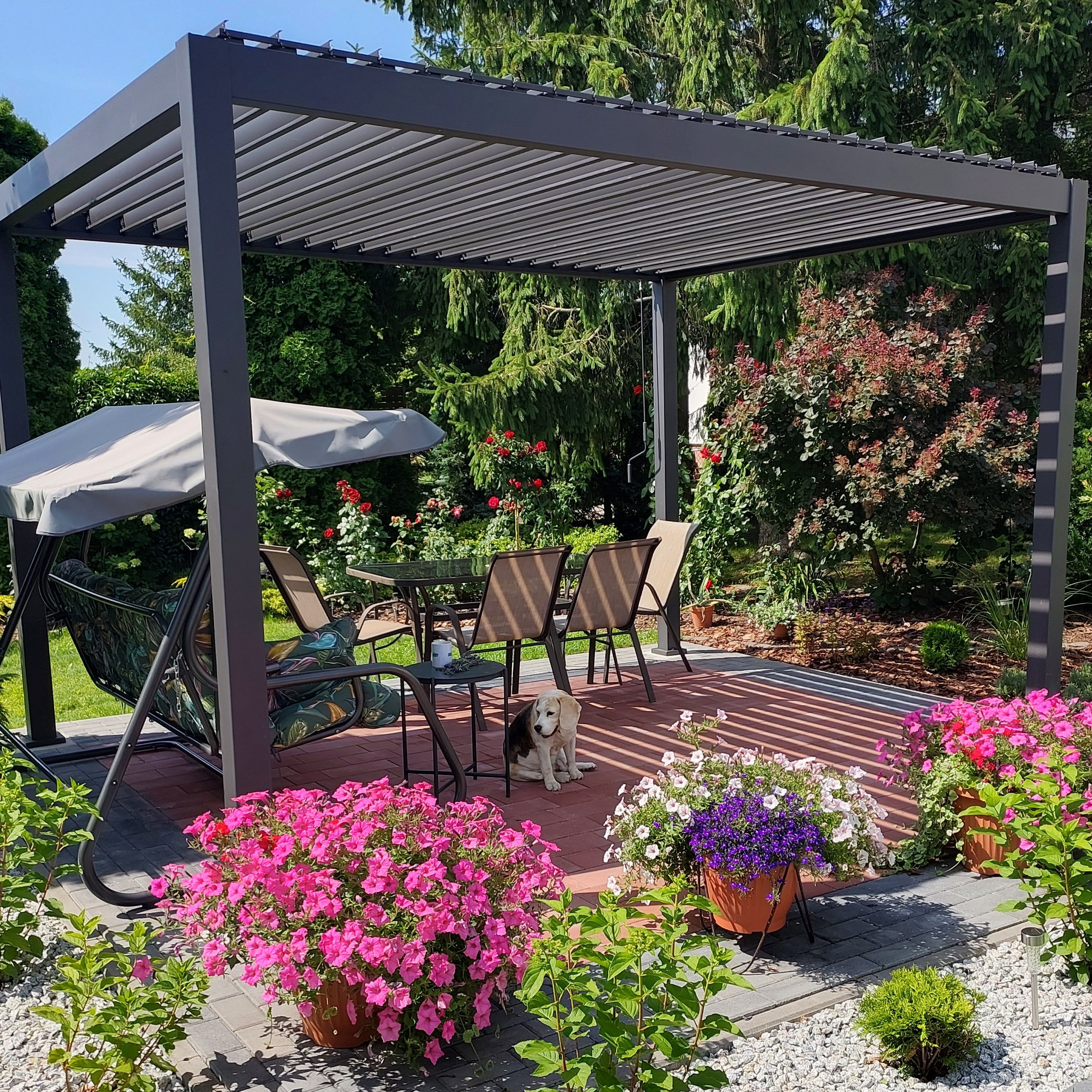 Hliníková pergola Gutroof Premium 3x4 m antracit fotografie realizace 6