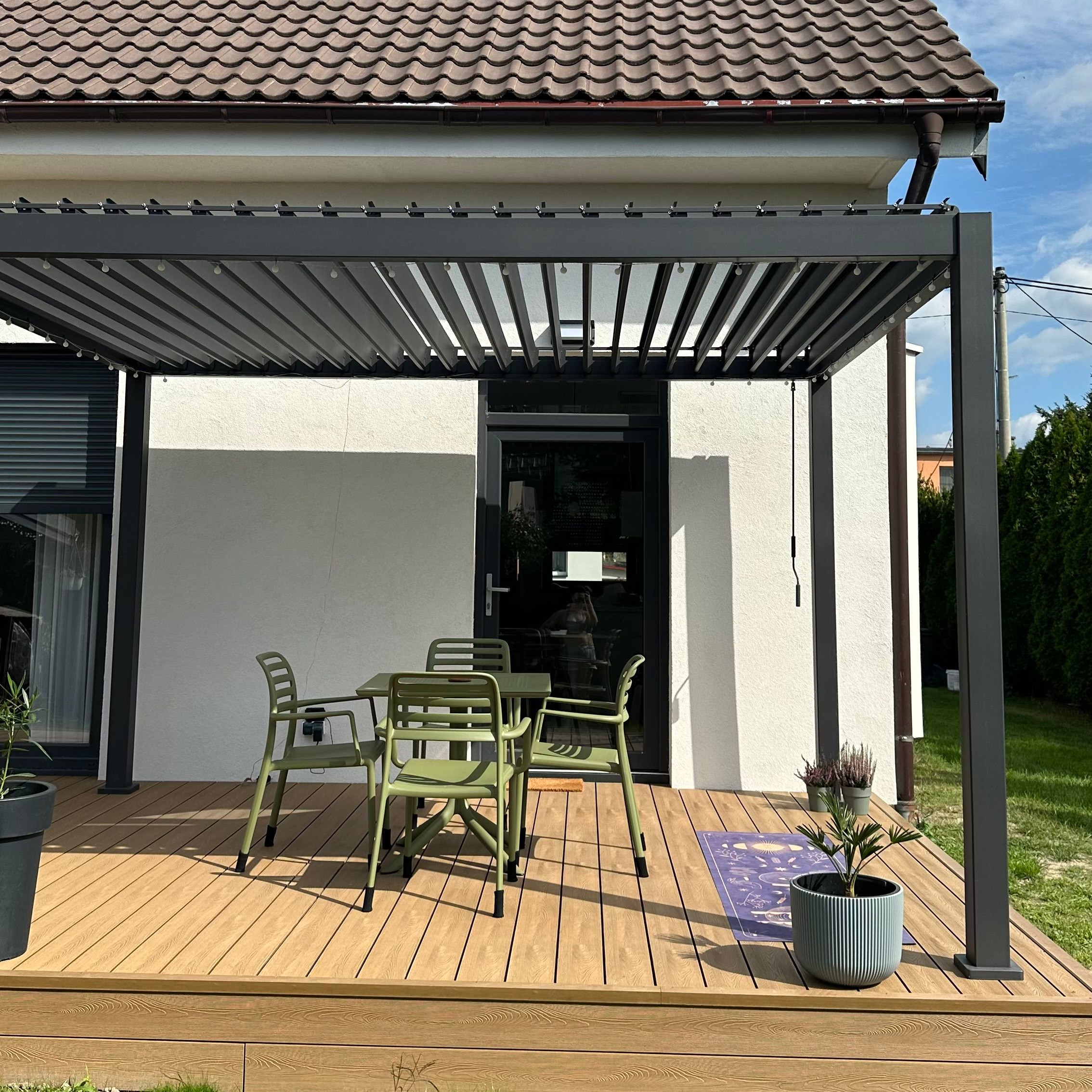 Hliníková pergola Gutroof Premium 3x4 m antracit fotografie realizace 15