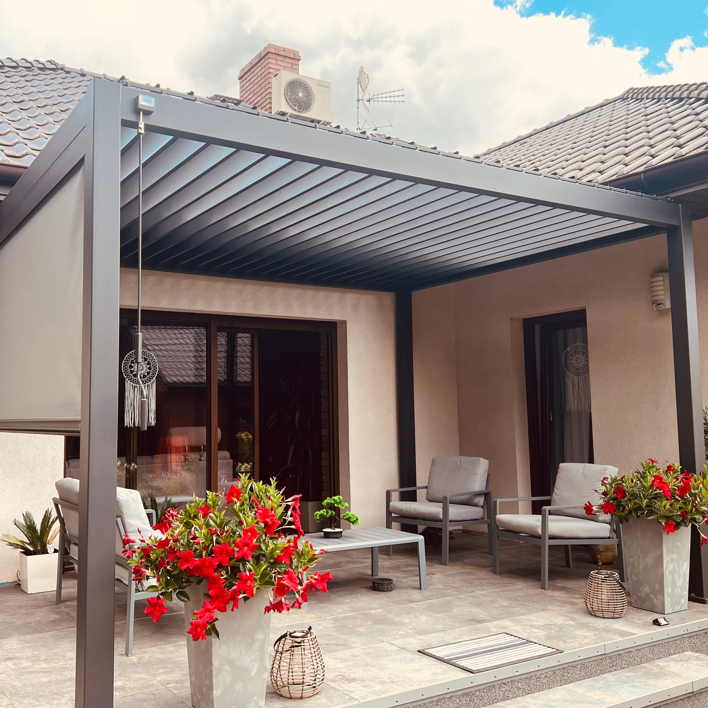 Hliníková pergola Gutroof Premium 3x4 m antracit fotografie realizace 7