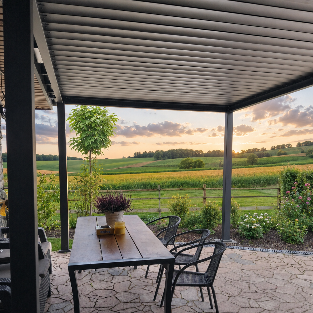 Hliníková pergola Gutroof Premium 3x4 m antracit fotografie realizace 8