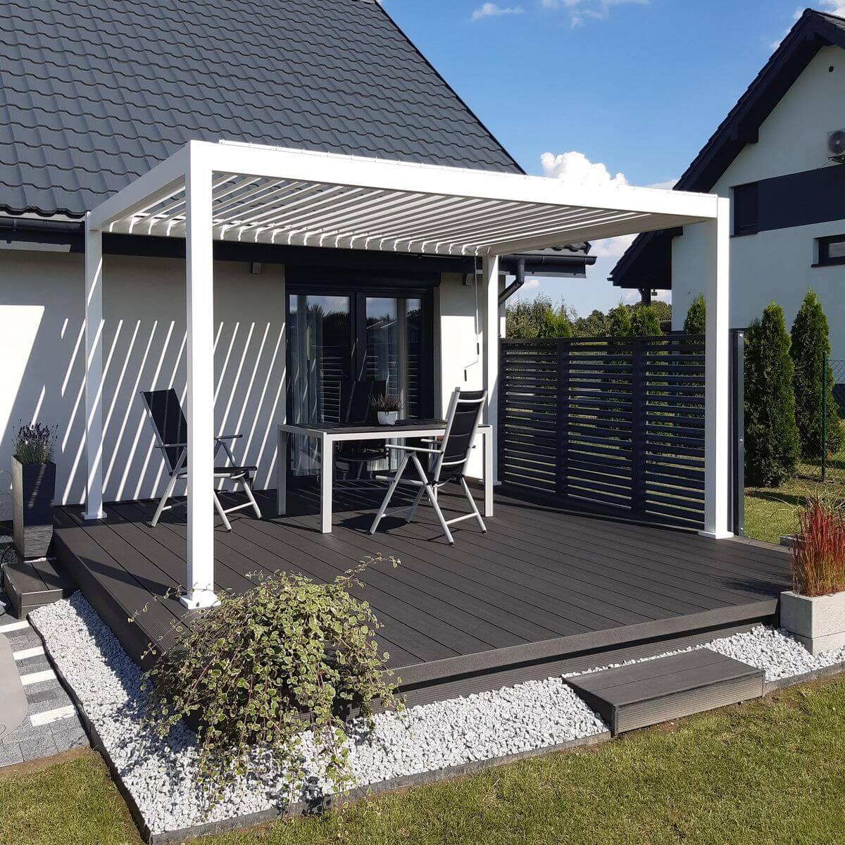 Hliníková pergola Gutroof Premium 3x4 m bílá fotografie realizace 6