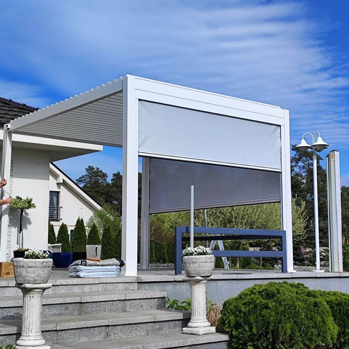 Hliníková pergola Gutroof Premium 3x4 m bílá fotografie realizace 7
