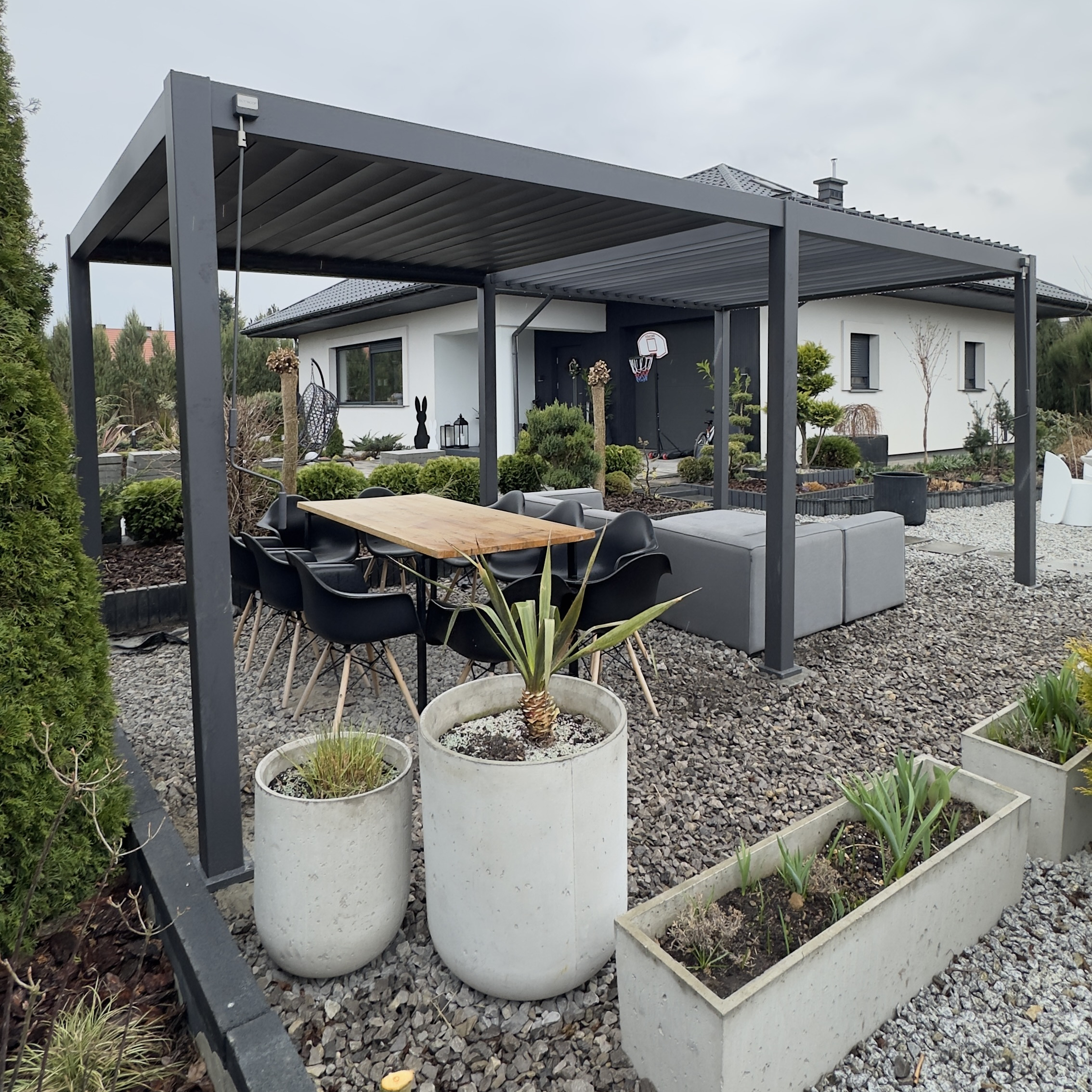 Hliníková pergola Gutroof Premium 3x6 m antracit fotografie realizace 2