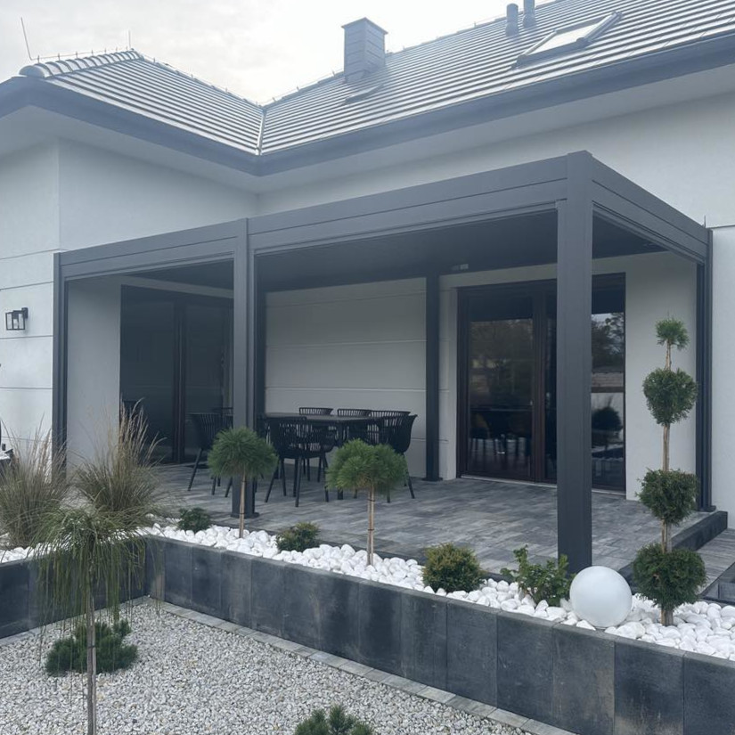 Hliníková pergola Gutroof Premium 3x6 m antracit fotografie realizace 6