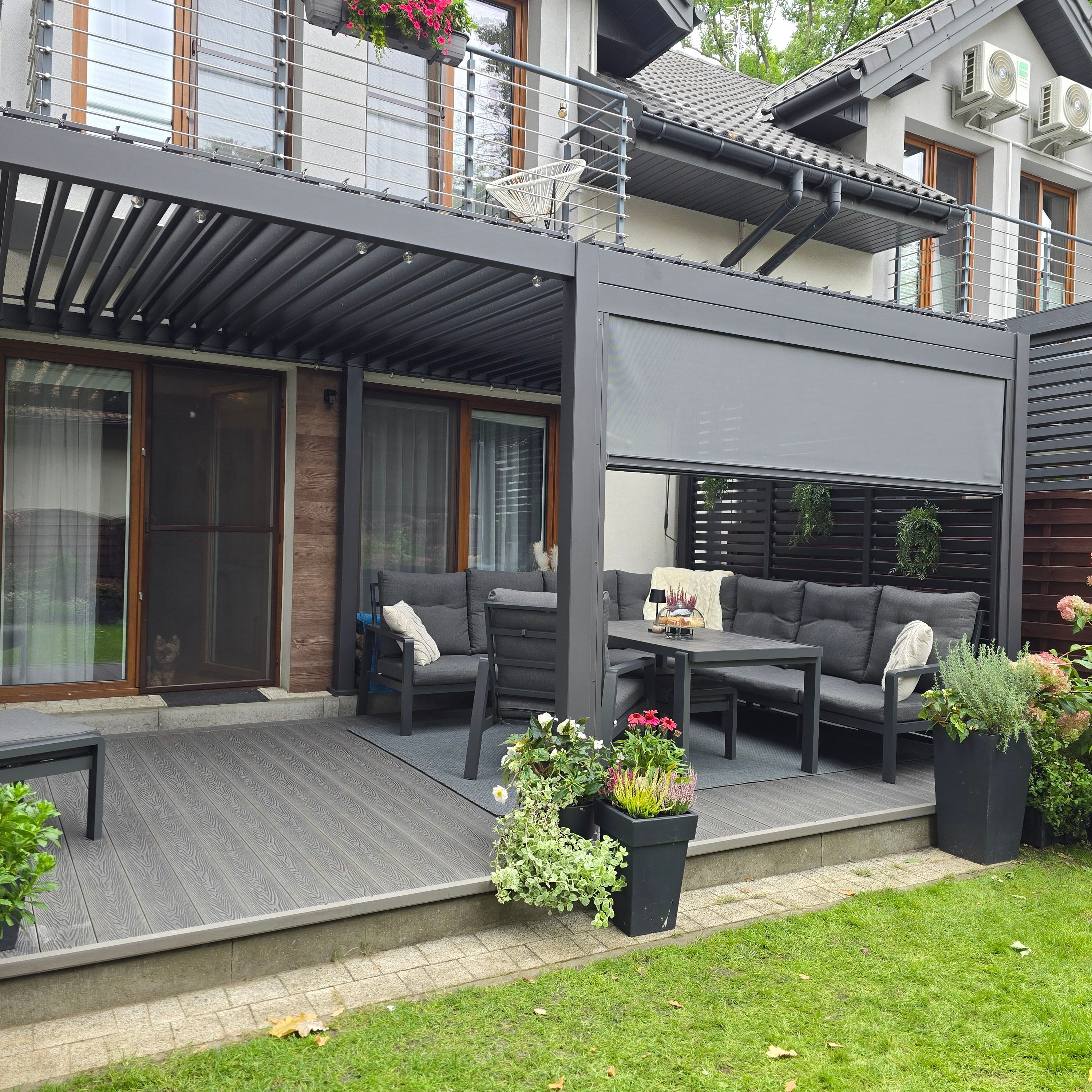 Hliníková pergola Gutroof Premium 3x6 m antracit fotografie realizace 18