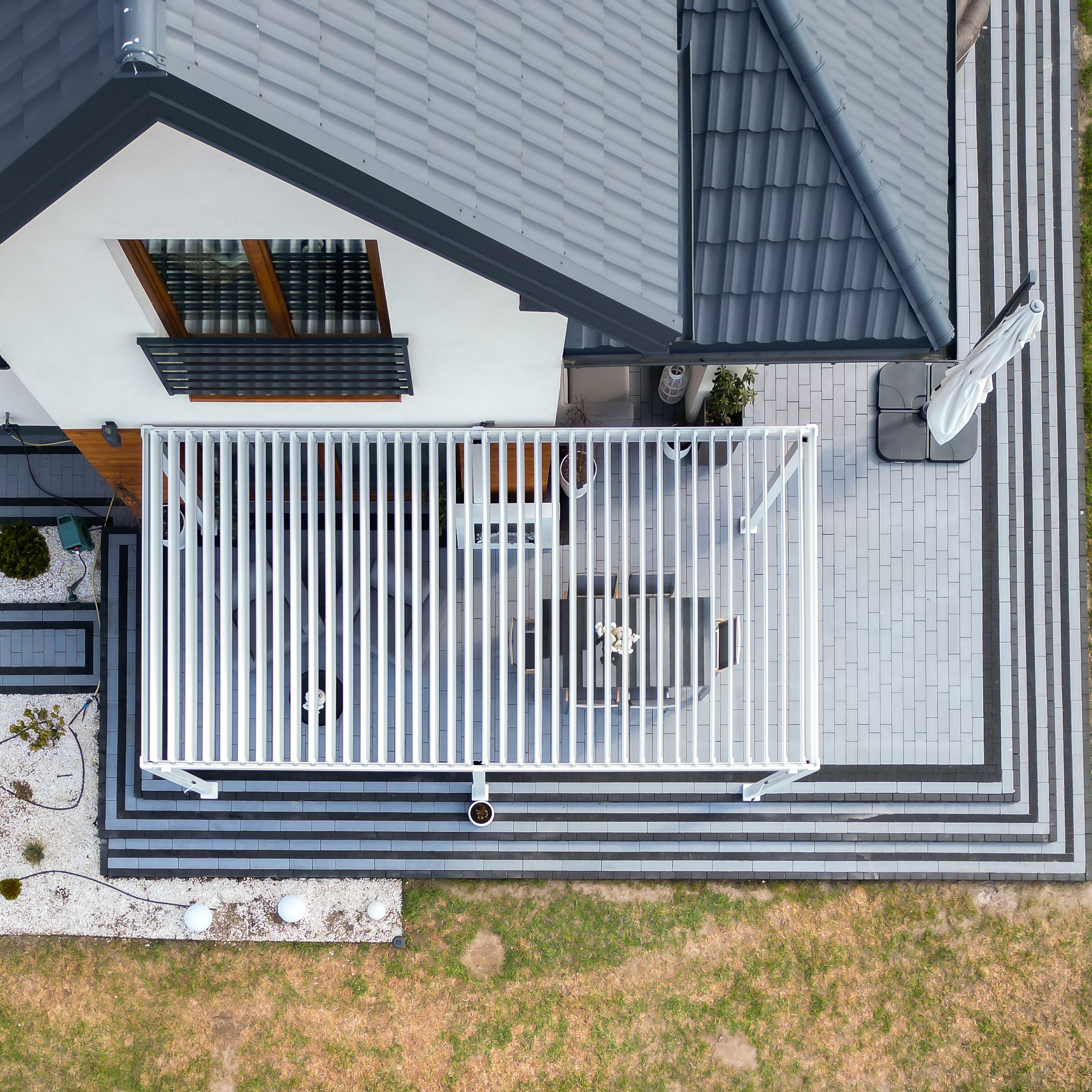 Hliníková pergola Gutroof Premium 3x6 m bílá fotografie realizace 11