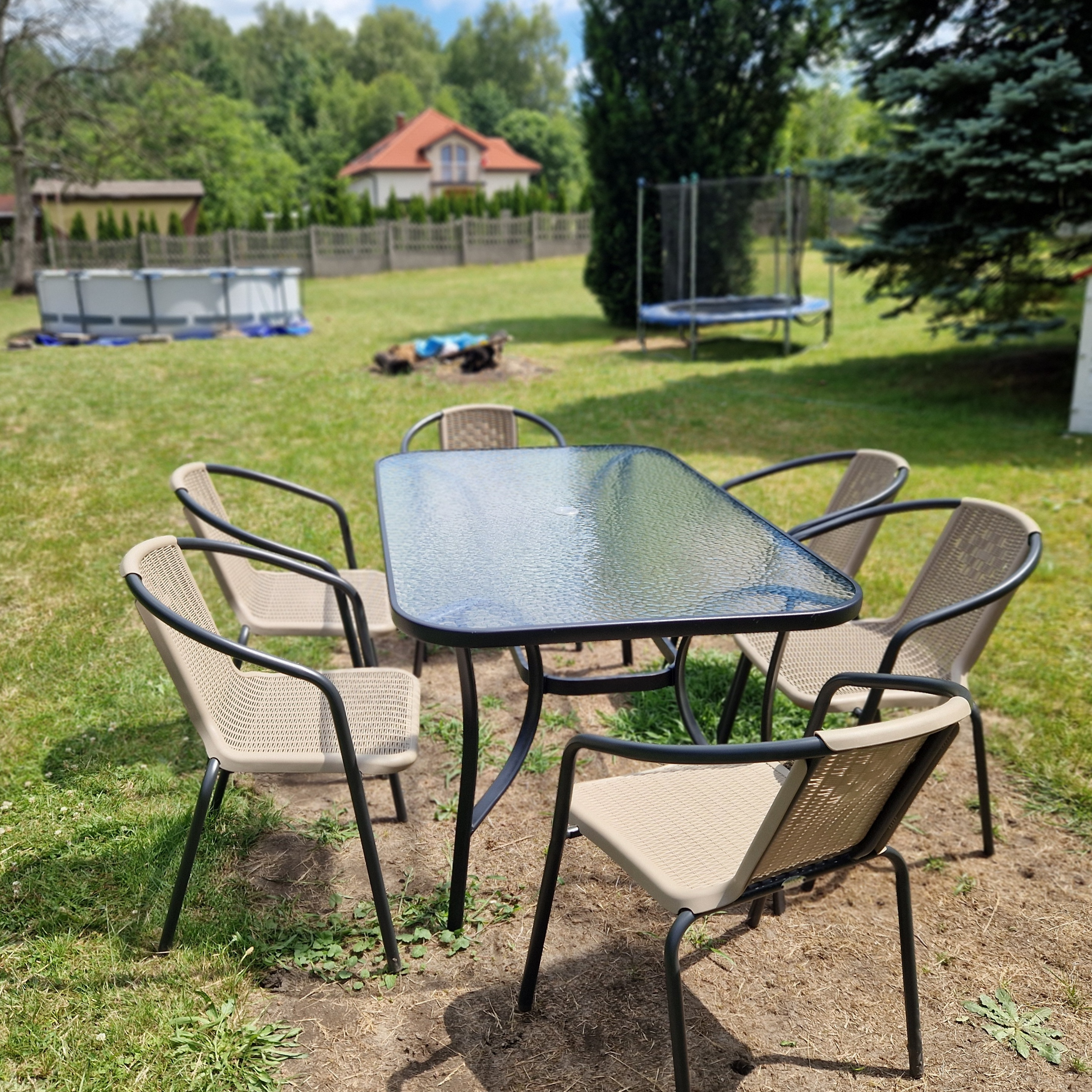 Zahradní sestava SIMPLE 6+1 Cappuccino fotografie realizace 2