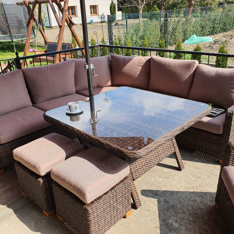 Ratanový zahradní set Toledo Dining Brown s křeslem fotografie realizace 2