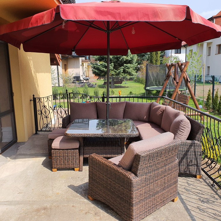 Ratanový zahradní set Toledo Dining Brown s křeslem fotografie realizace 3