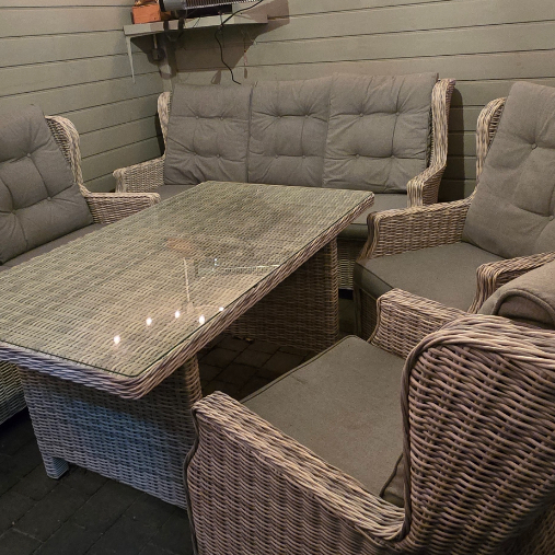 Zahradní set Bjørkka TRIVENTO DINING 3 White Grey fotografie realizace 6