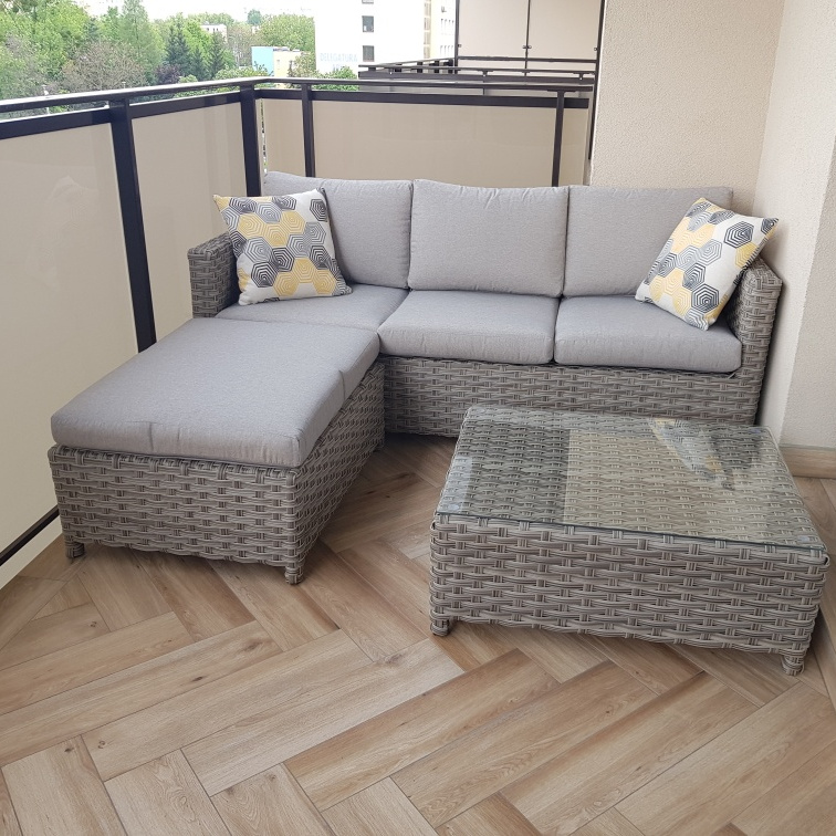 Zahradní rohová sestava Bjørkka Marco Caffe Beige fotografie realizace 3