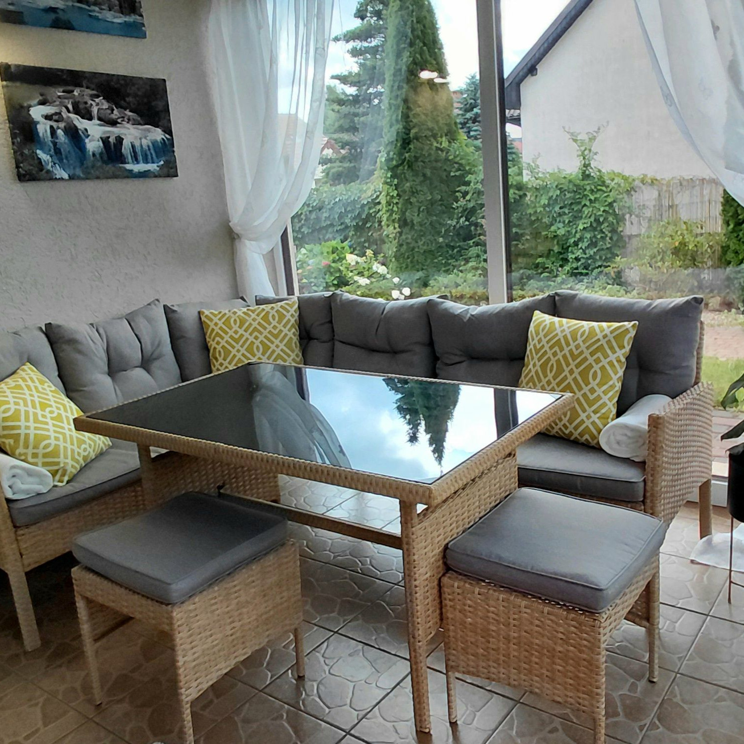 Zahradní rohová sestava Bjørkka CORTINA Beige fotografie realizace 8