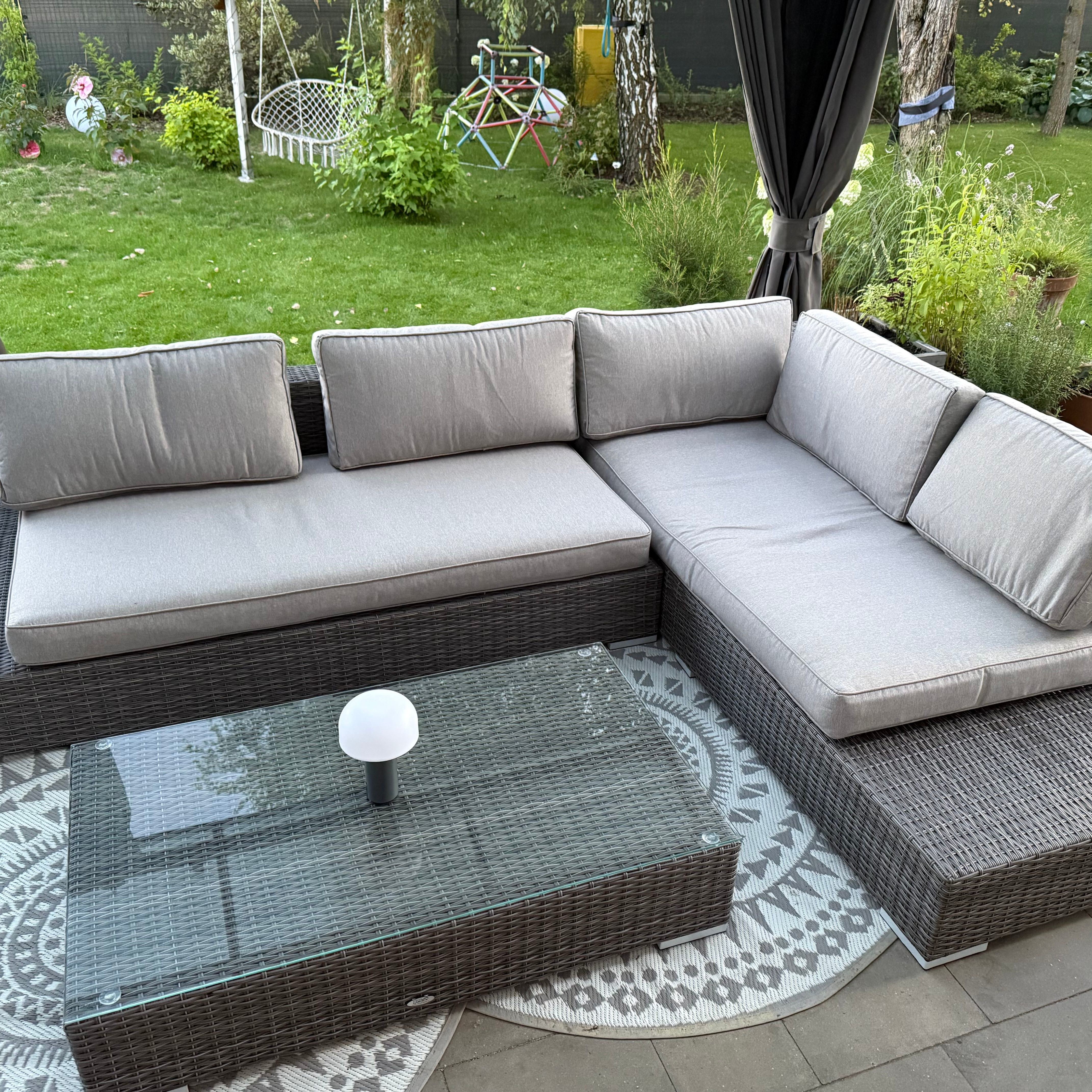 Zahradní rohová souprava z umělého ratanu VERONA Dark Grey fotografie realizace 9