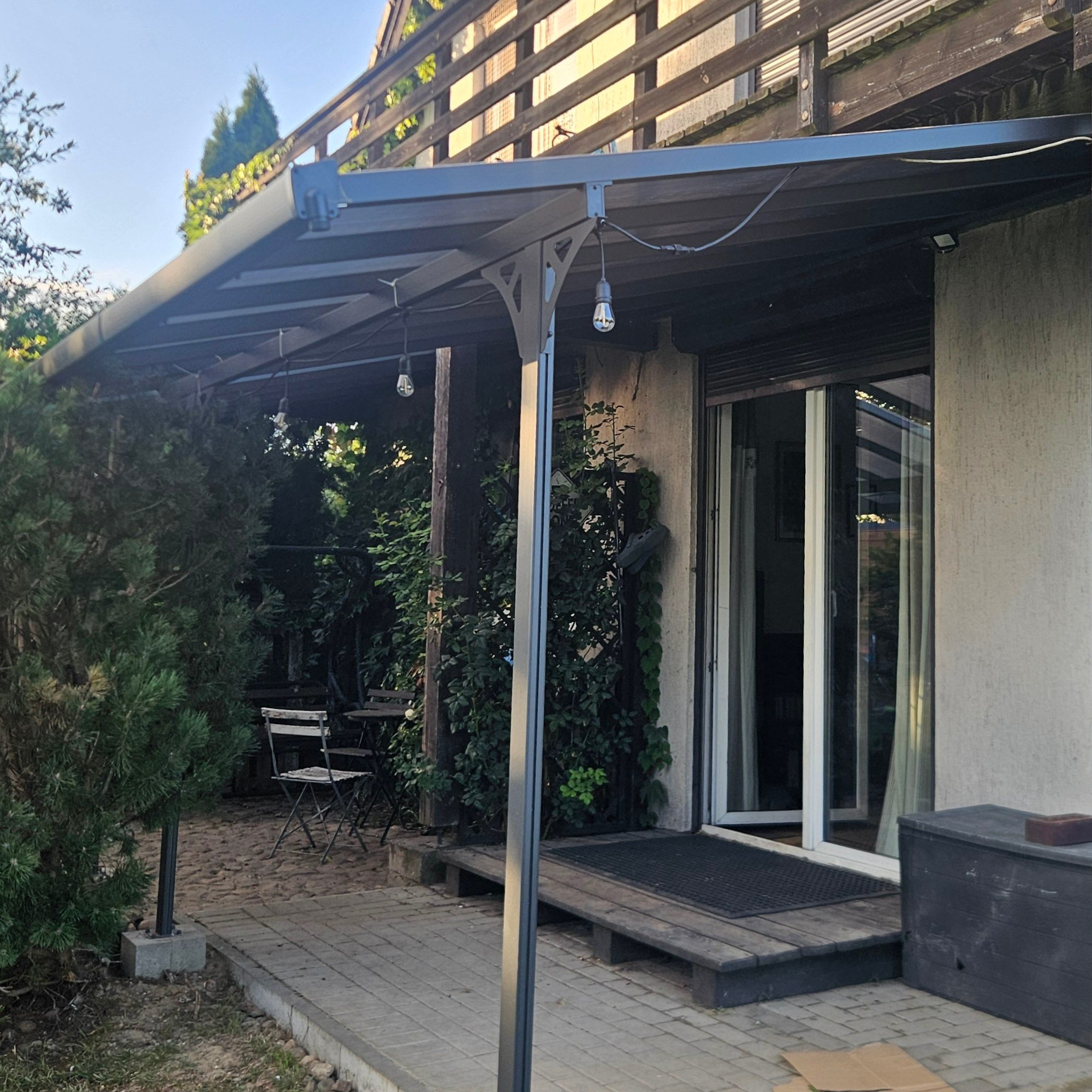 Hliníková pergola Hardmaister Atlanta 3,7x3 m šedá fotografie realizace 5