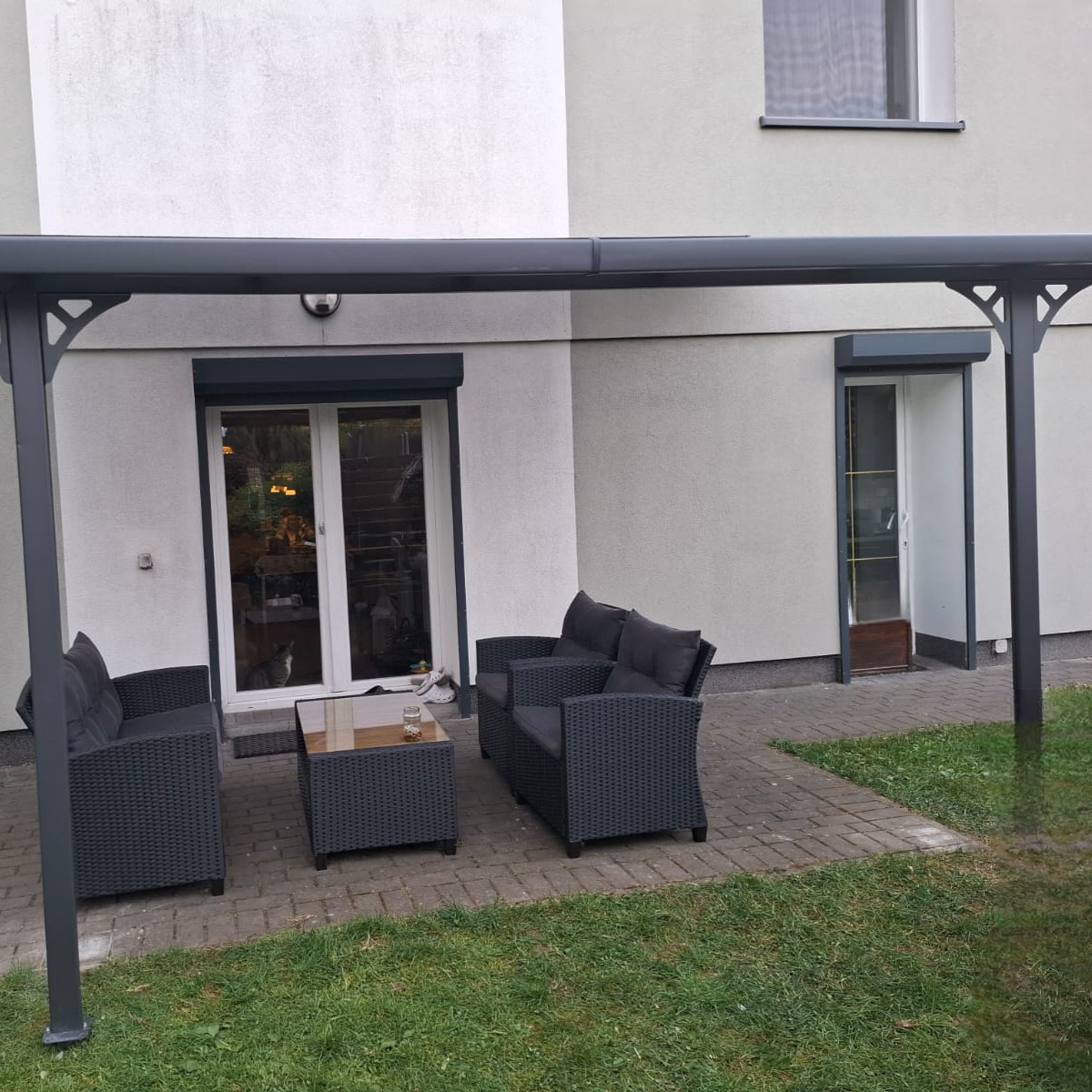Hliníková pergola Hardmaister Atlanta 4,4x3 m šedá fotografie realizace 1
