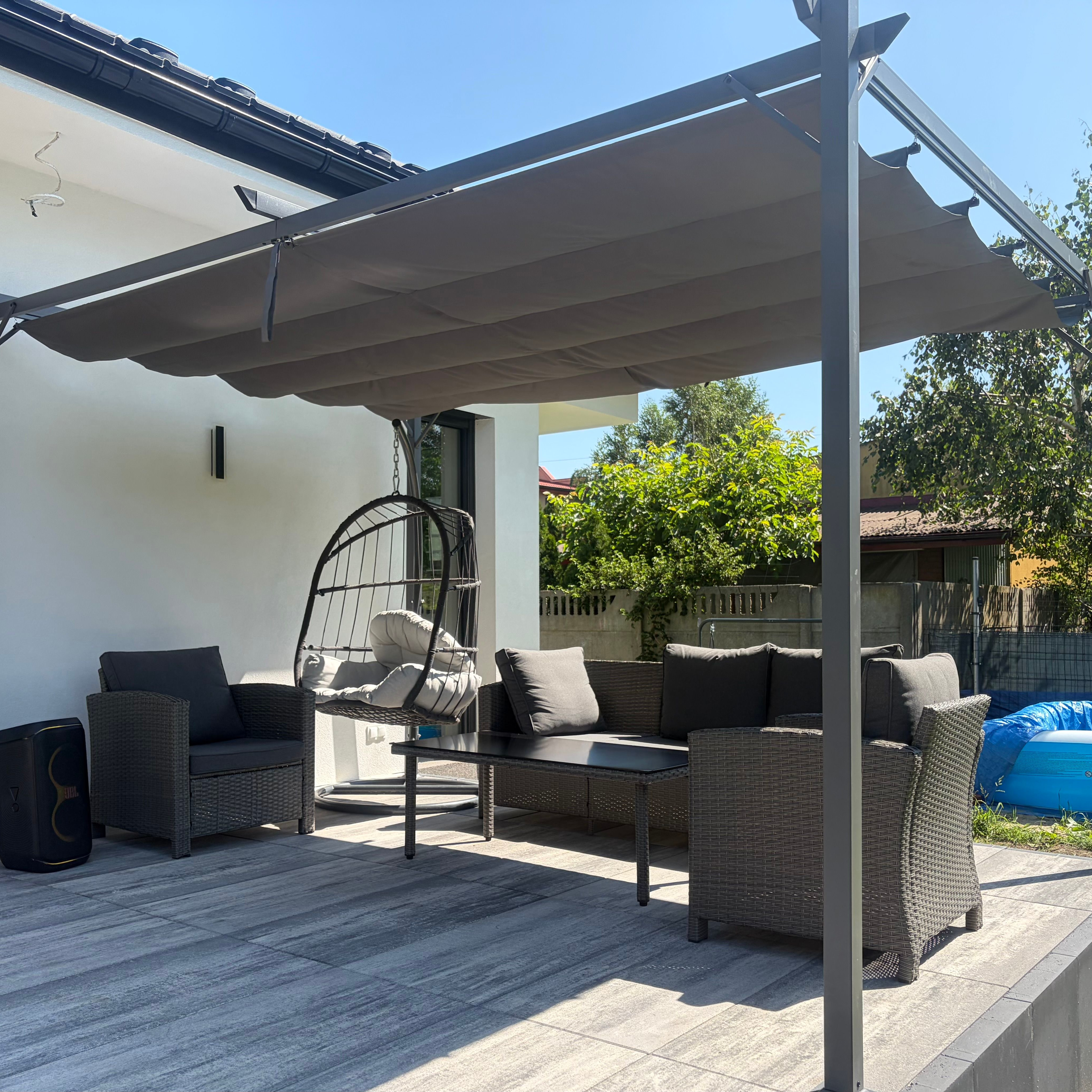 Kovová pergola Hardmaister SPRINT 3x4 m antracit fotografie realizace 1