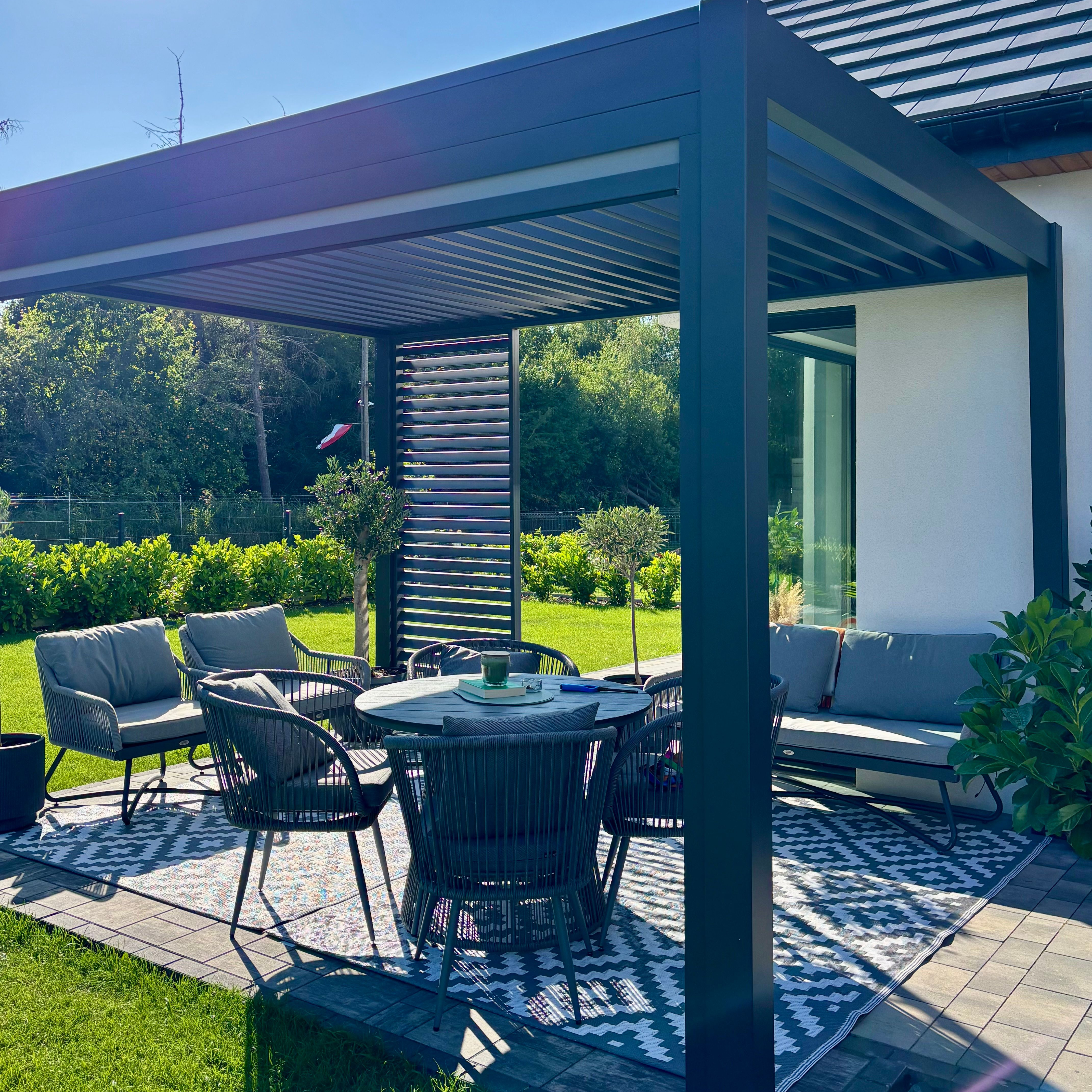 Hliníková pergola Gutroof ELEGANCE 3x4 m antracit fotografie realizace 1