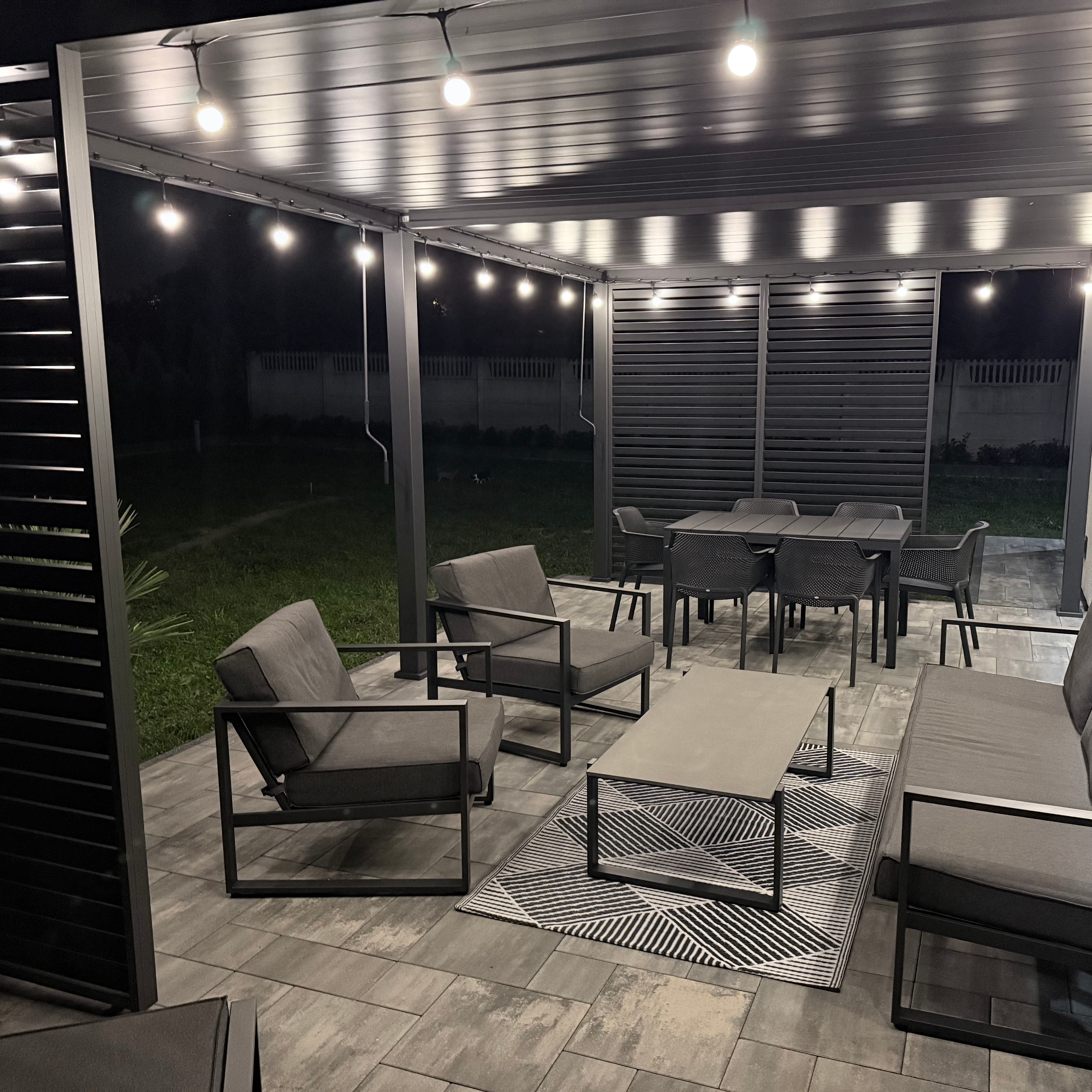Hliníková pergola Gutroof DELUXE 3,6x6 m antracit fotografie realizace 2