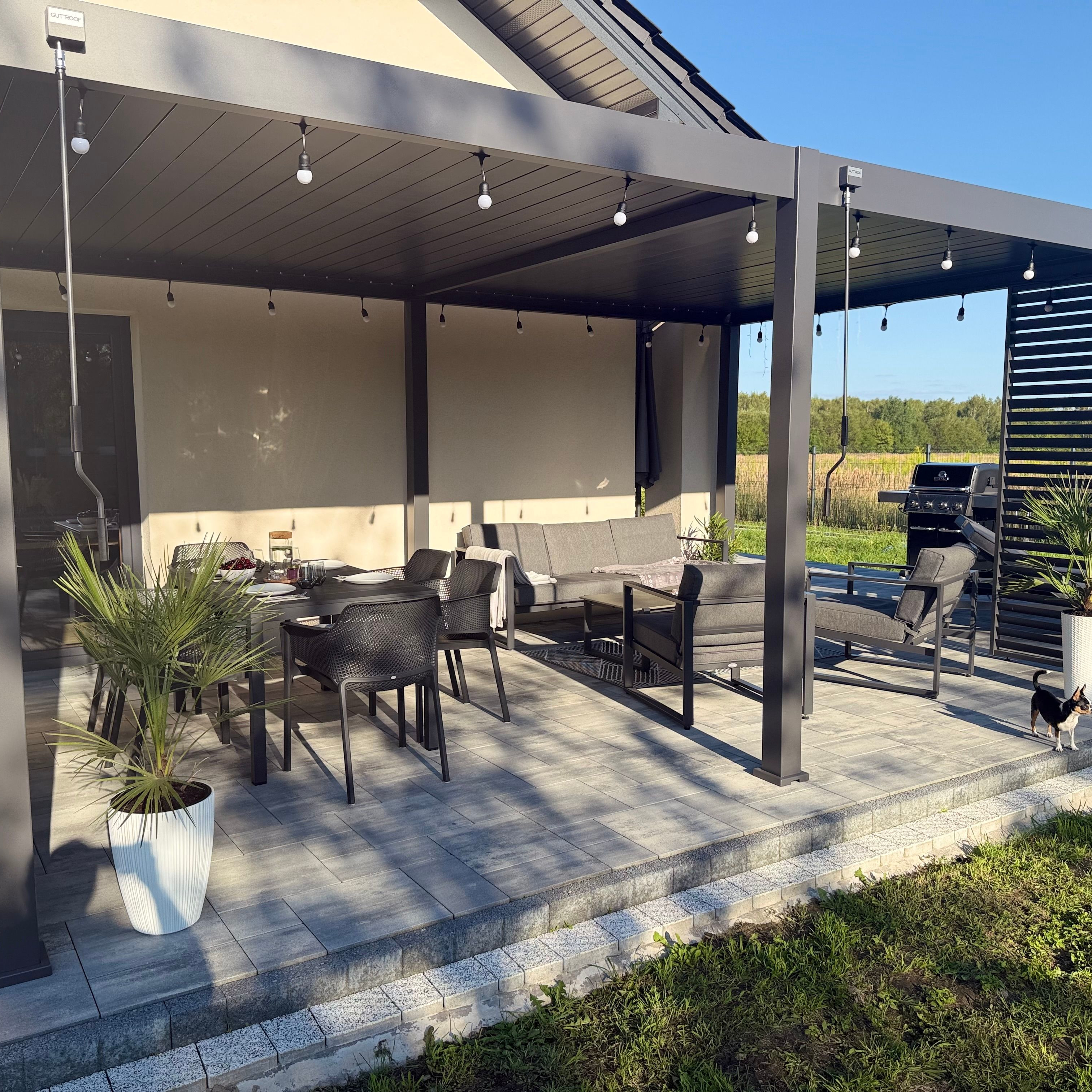Hliníková pergola Gutroof DELUXE 3,6x6 m antracit fotografie realizace 3