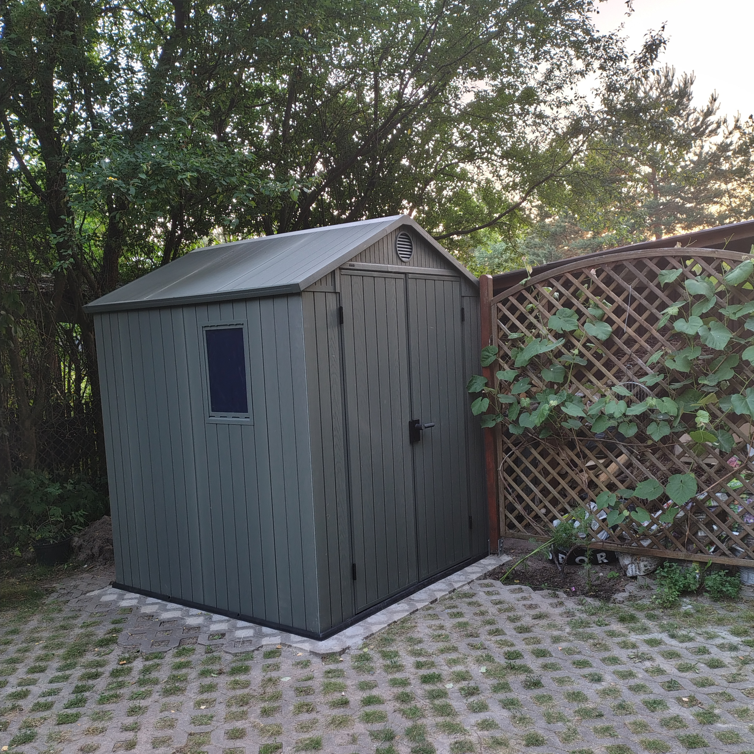 Plastový zahradní domek Keter DARWIN 6x6 zelený fotografie realizace 1