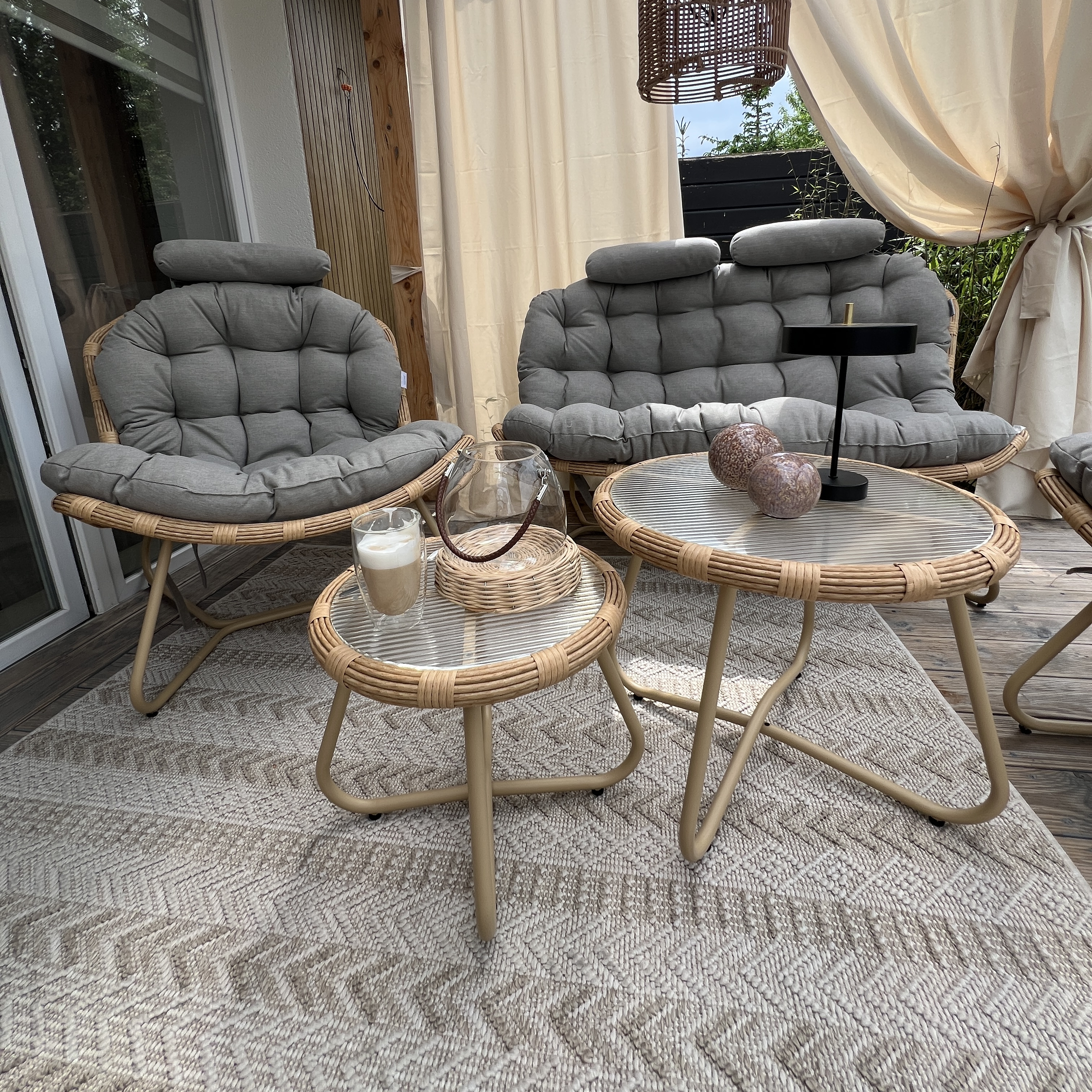Zahradní sestava Bjørkka RODOS CAFFE Natural/Grey fotografie realizace 6