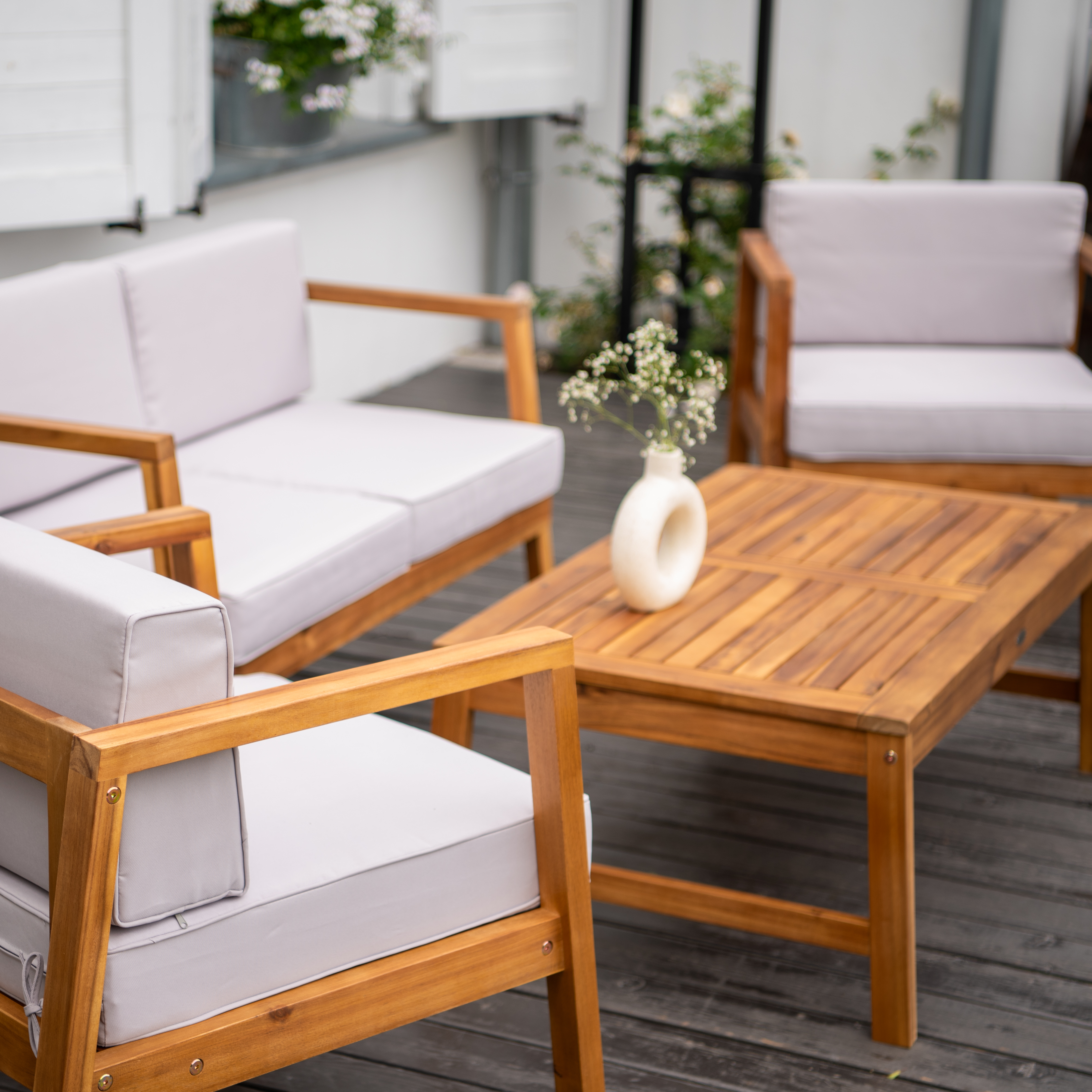 Sestava zahradního nábytku MALMO CAFFE Acacia Wood - Bjørkka fotografie realizace 7