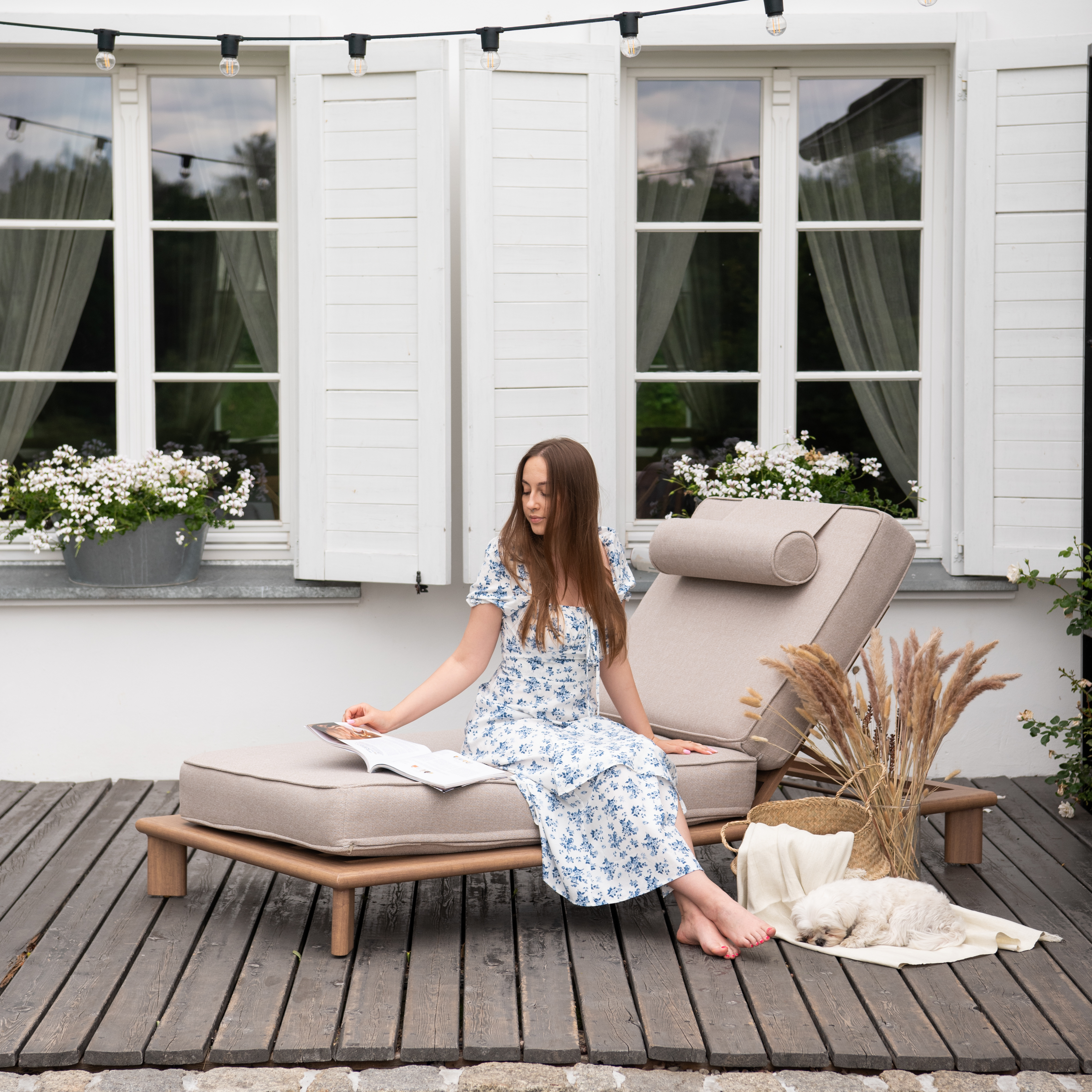 Hliníkové lehátko Furrore MAGELLAN Wood Look fotografie realizace 3